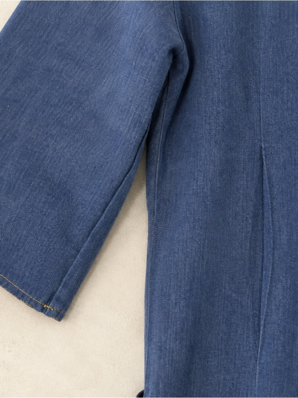Vintage 70s Mary Muffet Denim Jumpsuit Wide Leg Belted Blue Boho Disco S M - Picture 4 of 10